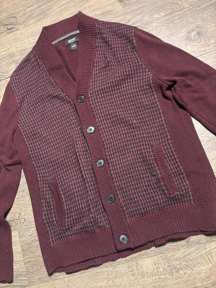 Cárdigan Suéter Alfani Vintage Para Hombre M Abuelo Cosby Italia Años 90 Maestro Años 80’s Foto 3 de 4