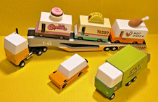 Candylab Lot Of 6 Cars Wooden Magnetic USA Retro Toys-Tacos Hot Chick Icky's