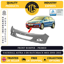 FRONT BUMPER PRIMED - VAUXHALL ASTRA 3 DR H/BACK MK5 2005-2012 - INSURANCE CERT