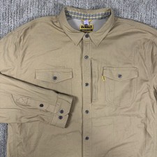 DeWalt Guaranteed Tough Austin ProStretch Long Sleeve Shirt Size 2XL Brown Work