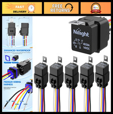 5-pack Waterproof Relay Socket Harness 4030 Amp Heavy Duty 12 Awg Wires For 5-pack Waterproof Relay Socket Harness 4030 Amp Heavy Duty 12 Awg Wires For