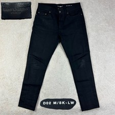 Yves SAINT LAURENT Men's Coated Black Denim Skinny D02 MW/SK -LW Jeans 30x28