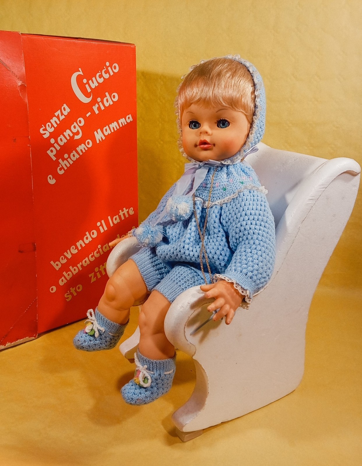 CiccioBello Cabar 1970 -funzionante- bambolotto angelo azzurro sebino furga