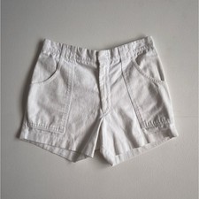 Vtg 70s White Brushed Cotton Mens Retro Surf Shorts / 30" w Handmade Sporty