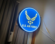 Enseigne US Air Force Lumineuse - Impression 3D LED USB - Déco Militaire Drapeau