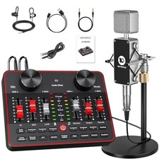 neculogy Podcast Equipment Bundle, BM-800 Condenser with Voice Changer, Recor...