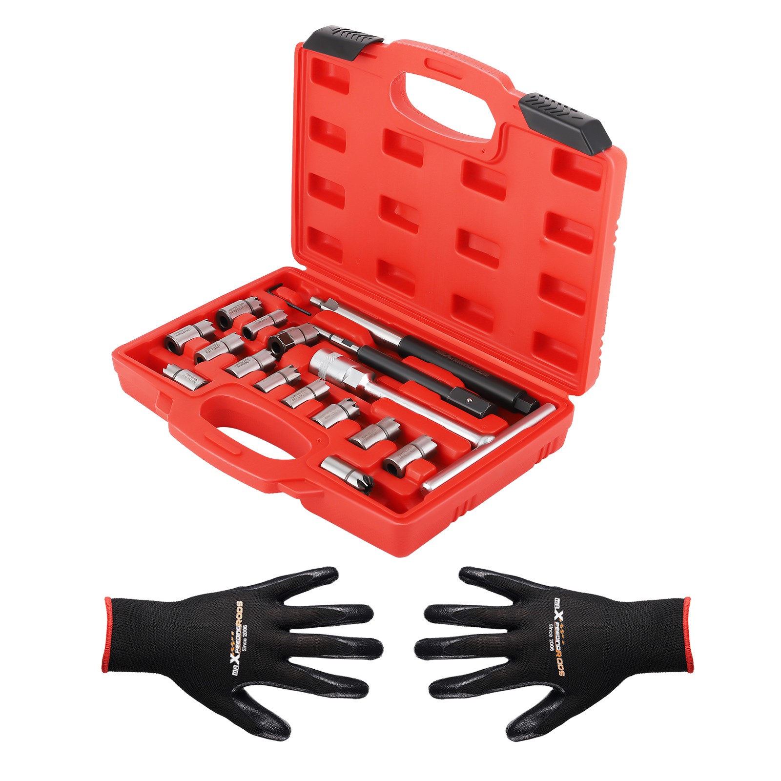 17pc Diesel Injector Seat Cutter Set For Mercedes-Benz CRD T handle Reamer