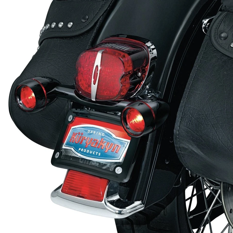 For Harley-Davidson Road King 96-21 Bullet Black Rear Turn Signal Light Bar Foto 3 de 3