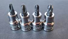 Blue Point Set of 4 Pozidriv & Philips screwdriver 3/8" sockets PZ3 PZ4 PH3 PH4
