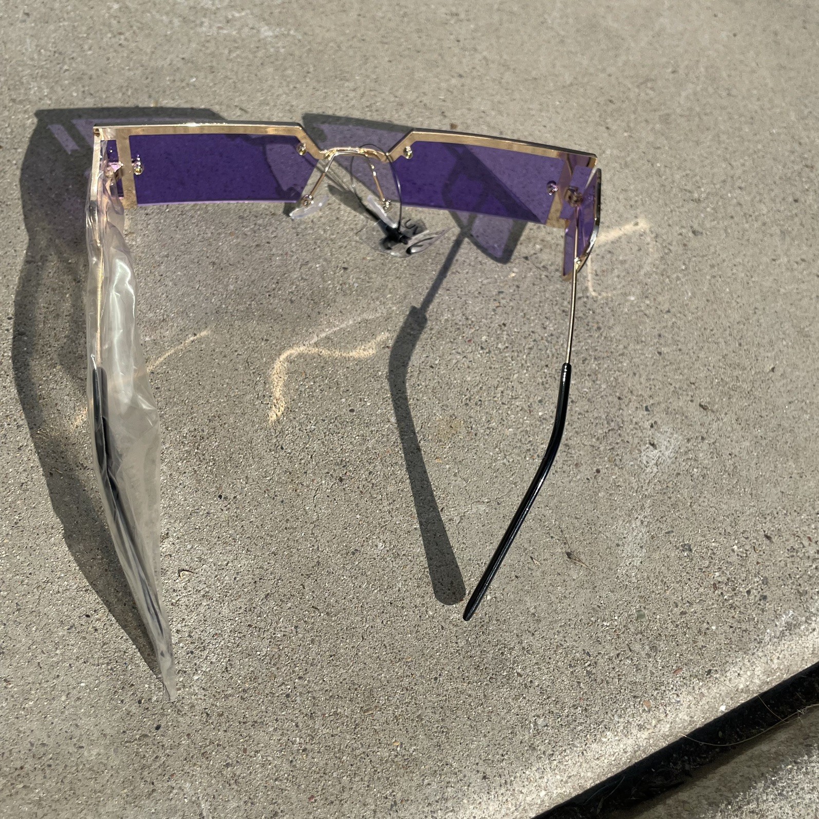 NWT 2010s style  frameless rectangular sunglasses… - image 4