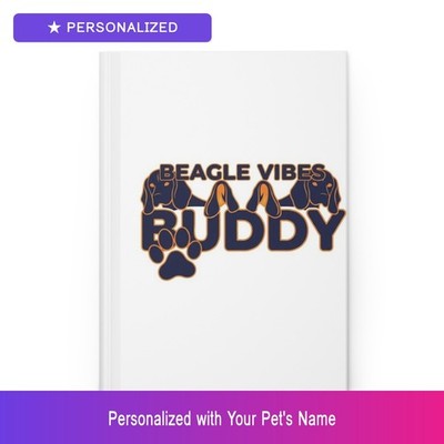 Custom Beagle Pet Lover Journal Personalized Name Hardcover Easter Gift