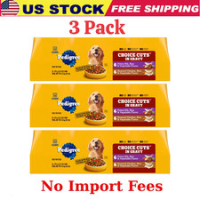 3 SET Pedigree Choice Cuts In Gravy Prime Rib Adult Canned Wet Dog Food 13.2oz