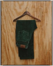 Vintage 1970s Polo Ralph Lauren Green Corduroy Pants Flair Leg