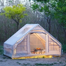 Inflatable camping tent 4-8 people with windows portable water-resistant camping