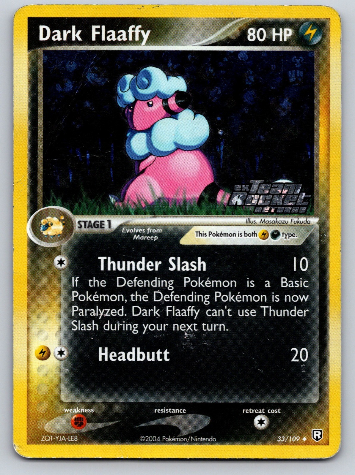 Dark Flaaffy Reverse Holo Uncommon EX Team Rocket Returns 33/109 HP Pokemon Card