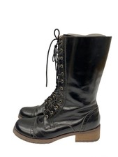 Pink House Lace-Up Boots/L/Blk/Leather 11501