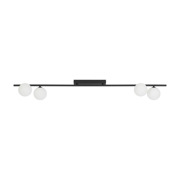 Deckenleuchte 4-Flammig Schwarz Weiß Glas G9 L:141 Cm Deckenlampe Schlafzimmer-image