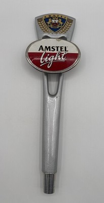 Amstel Light Beer Tap Handle Vintage Silver Metal Bar Pub Draft 12  Oval Logo