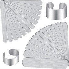 24 Pieces Metal Stamping Blanks Aluminum Rings Blanks 0.47 X 2.24 Inch Bending B