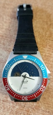 Peter F Japan Uhr Quarz Mondphase Mondphase Quarz Vintage