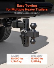 Adjustable Trailer Hitch Fit 2 Inch Receiver Trailer Hitch Mount With 2 Inch 