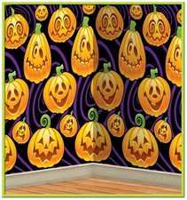 Jack-O-Lantern Backdrop of Size 4' x 30' for Halloween - Beistle