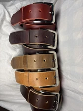 Horween Chromexcel Handmade Leather Belt 1.5 Inch Red Natural Brown Color #8