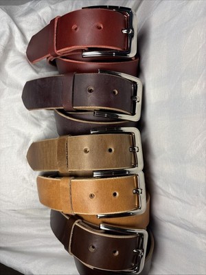 Horween Chromexcel Handmade Leather Belt 1.5 Inch Black Natural Brown Color #8