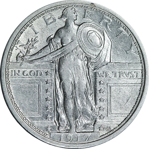 1917-P Type 1 Standing Liberty Quarter Nice AU Nice Eye Appeal Nice Strike