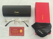 Cartier Big C Without Diamond Cut Clear/Transparent Frameless Lens FREE SHIPPING