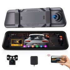 4K Spiegel Dashcam GPS WiFi Nachtsicht mit Rückfahrkamera Dual Dash Cam Auto DVR
