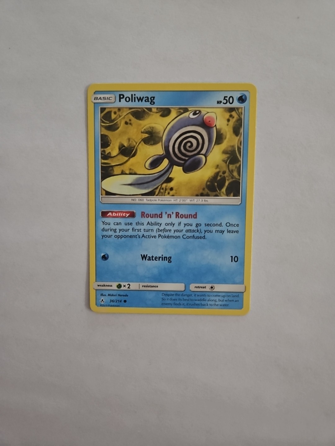Poliwag Pokemon TGC Card Unbroken 36/214 Unbroken Bonds