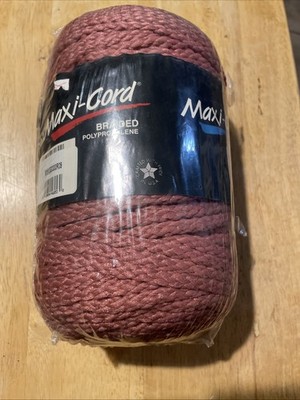 Maxi-Cord Macrame Skein Dusty Rose Yarn Braided 100 Yds, Polypropylene, USA Made