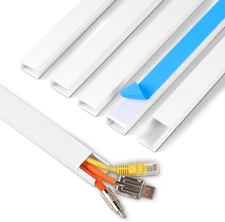 Cord Hider for TV, 85.2in Self-Adhesive Wall Cable Management - White