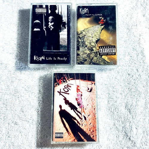 Korn - Cassettes (Lot of 3) Rock: Follow The Leader; Life Is Peachy; Self-Titled