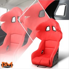 Fiberglass Fixed Head Restraint Racing Bucket Seat Wbottom Mount Bracket Red