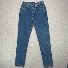 VTG Calvin Klein Jeans Womens 9 Blue Denim High Waisted Tapered Leg Made in USA