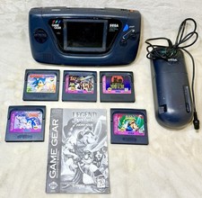 Sega Game Gear Bundle Powers On/Bad Screen Parts/Repair, 5 Games  Battery Pack