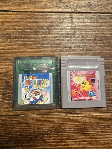 New ListingSuper Mario Bros Deluxe + Ms Pac-Man Game Boy Color GBC Authentic, Tested, Saves