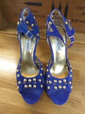 BNWOB Steve Madden Electric Blue Studded  Ankle Strap  5" Heels Shoes UK 5/38