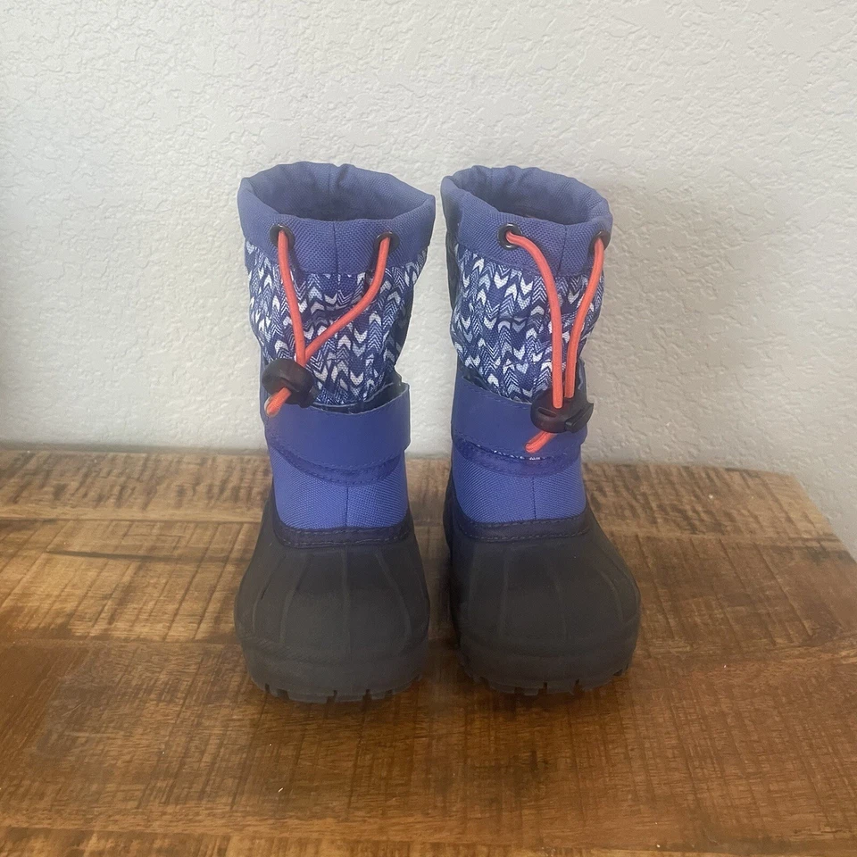 Columbia Niño Pequeño 6 Powderbug Botas de Nieve Púrpura/Azul Forro Negro Invierno Exterior Foto 3 de 4