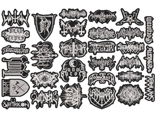 BLACK METAL full EMBROIDERY Shaped 10pcs/Lot Random Mix Sew-On Patches - Picture 3 of 3