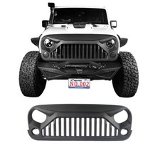 Upgraded Abs Angry Bird Front Black Grill Grille For 2007-2018 Jeep Wrangler Jk
