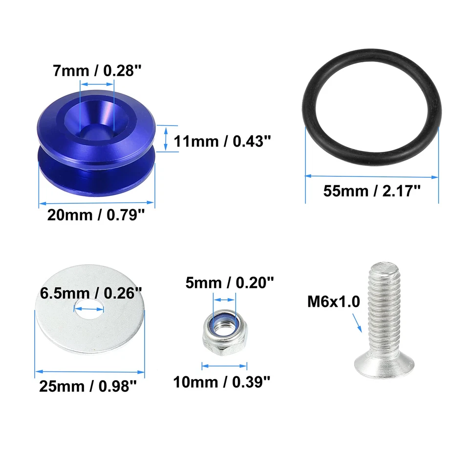 Blue Universal JDM Aluminum Racing Rear Tow Hook Trailer Ring for Honda Civic - Изображение 4 из 4