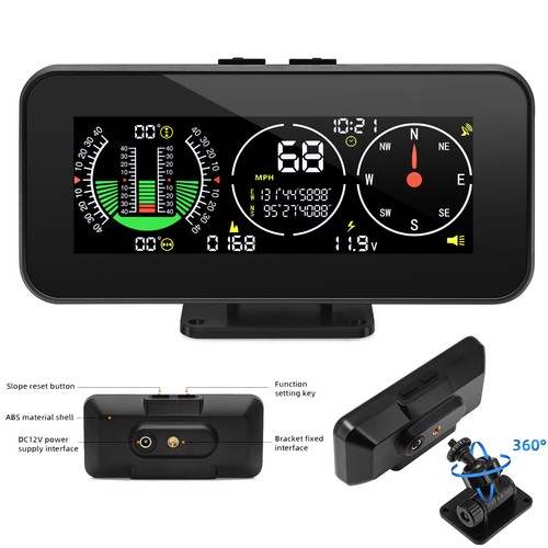 M60 Car SUV Off-road GPS Smart Slope Meter Speedometer Compass Over-speed Alarm