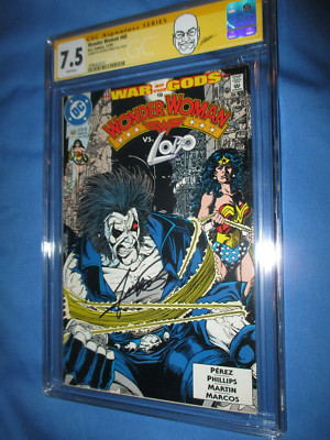 WONDER WOMAN #60 CGC 7.5 SS Signed ~George Perez Label 1991 LOBO | eBay