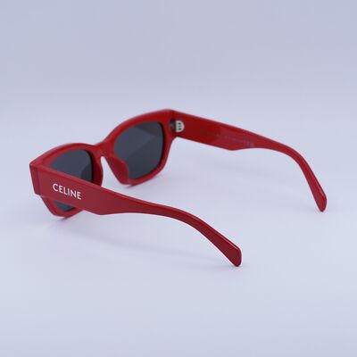 Celine CL40197U 66A Shiny Red/Smoke 54-18-145 Sunglasses New 