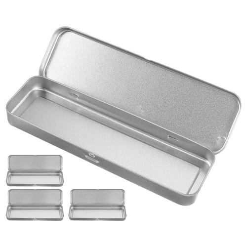 5 Pieces Federmäppchen Aus Weißblech Stiftebox Metall Student - Bild 5 von 12