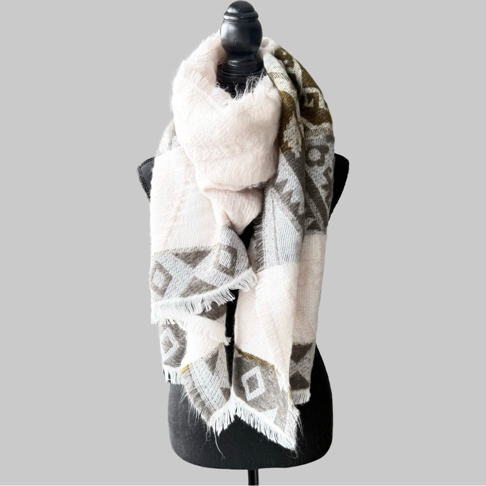 ETEREO Soft Fluffy Patchwork Tie Southwestern Pat… - image 1