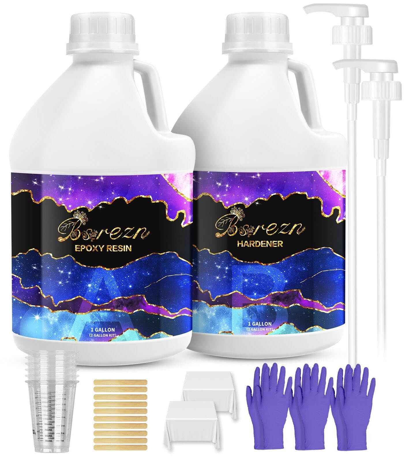 2 Gallon Clear Epoxy Resin Kit for Art Crafts Wood Molds DIY Projects